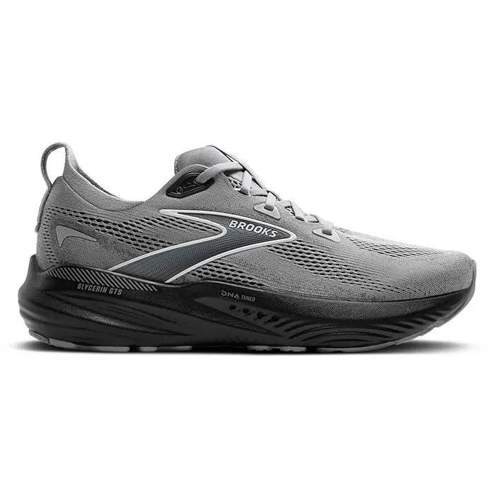 Steady Grip Mens Brooks Running Glycerin GTS 22 in Primer Gray/Ebony/Bluewash