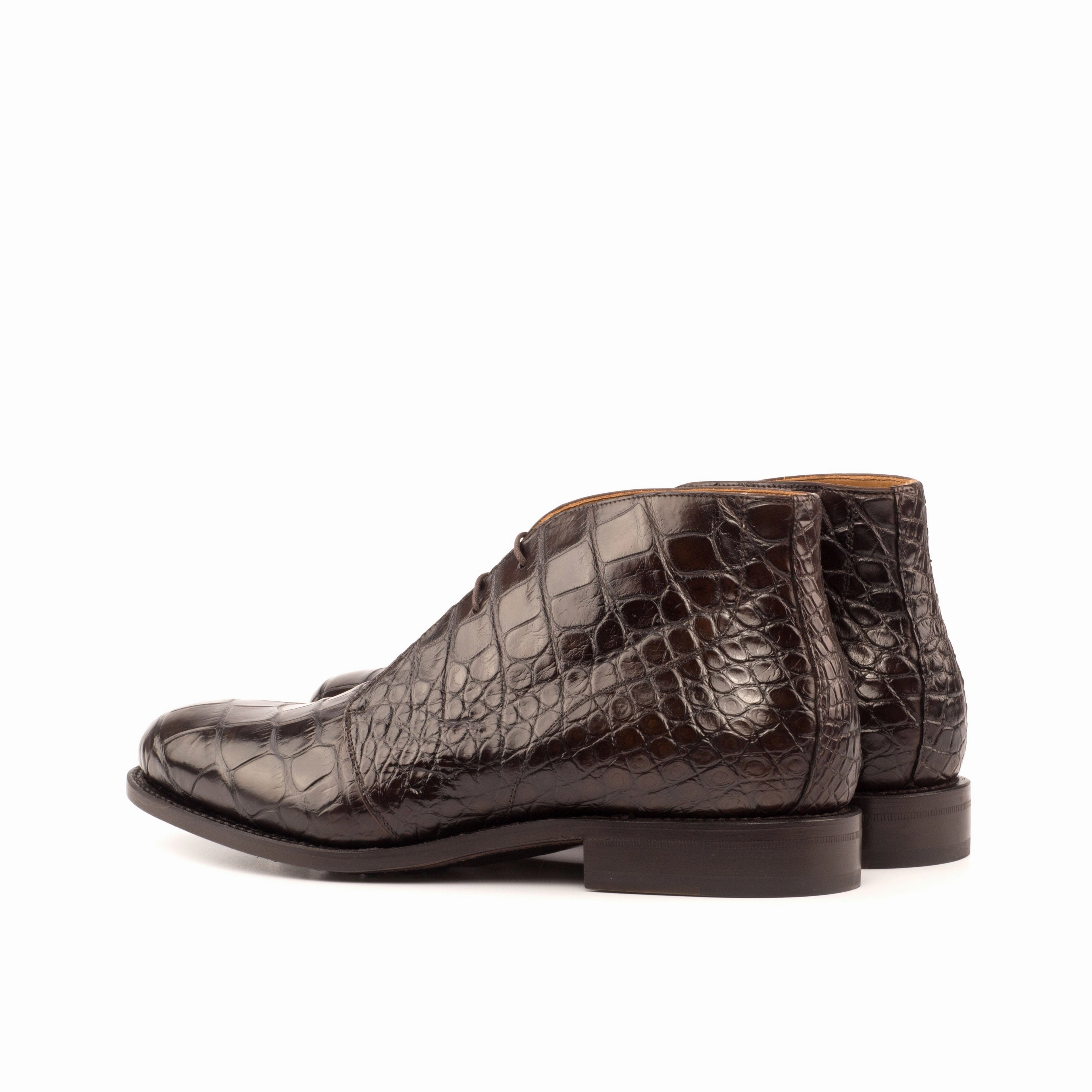 Everyday Comfort Boots Autumn Walk Dark Brown Alligator Chukka Boots