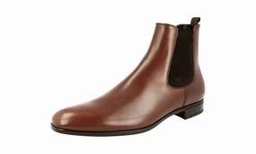 Urban Essential Prada Men's Brown Leather Half-Boot 2TC039