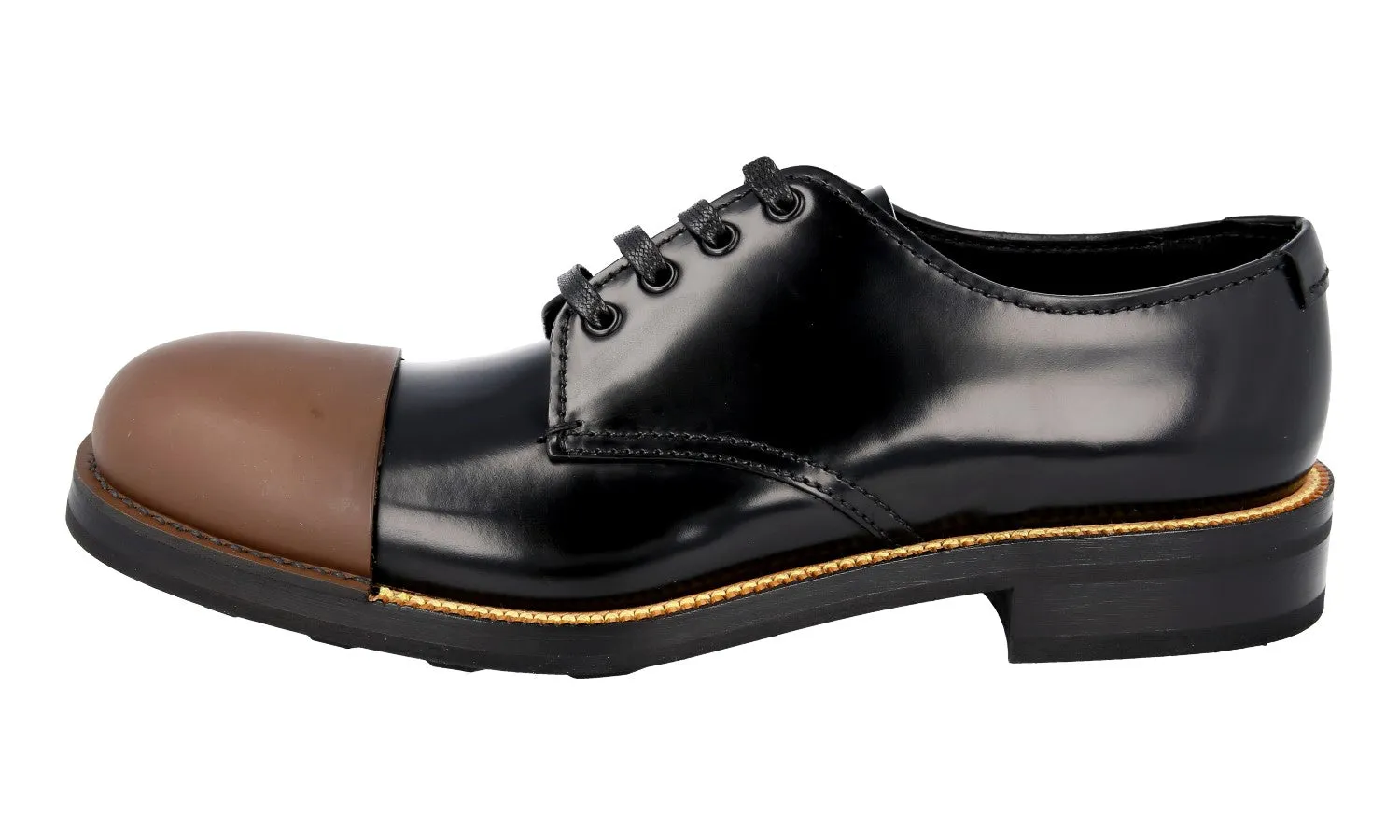 Prada Men's Black welt-sewn Leather Lace-up Shoes 2EG190 Urban Explorer Quick Travel