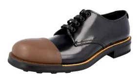 Versatile Boots Prada Men's Black welt-sewn Leather Lace-up Shoes 2EG190