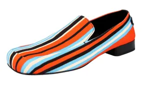 Prada Men's Orange Drill Bayadera Loafers 2DG120 Non-Slip Design Pure Sprint