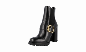 Flexible Design Prada Women's Black Leather Half-Boot 1T924H