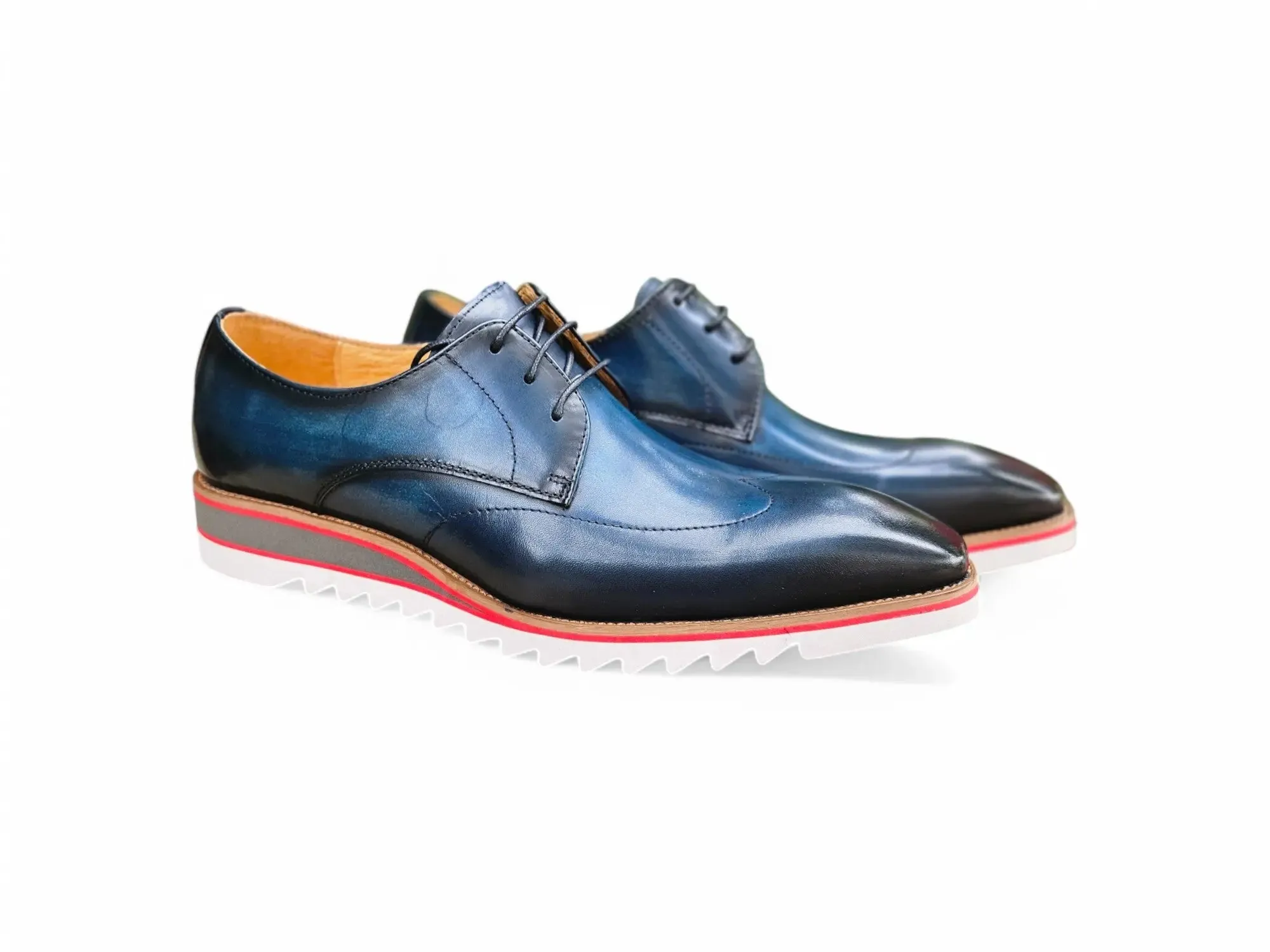 Oxford ?? bout uni avec coutures ?? bout d'aile style Blucher Lace-up Dress Shoes