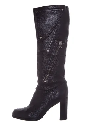 Kids Fun Prada Black Leather Boots SZ 40