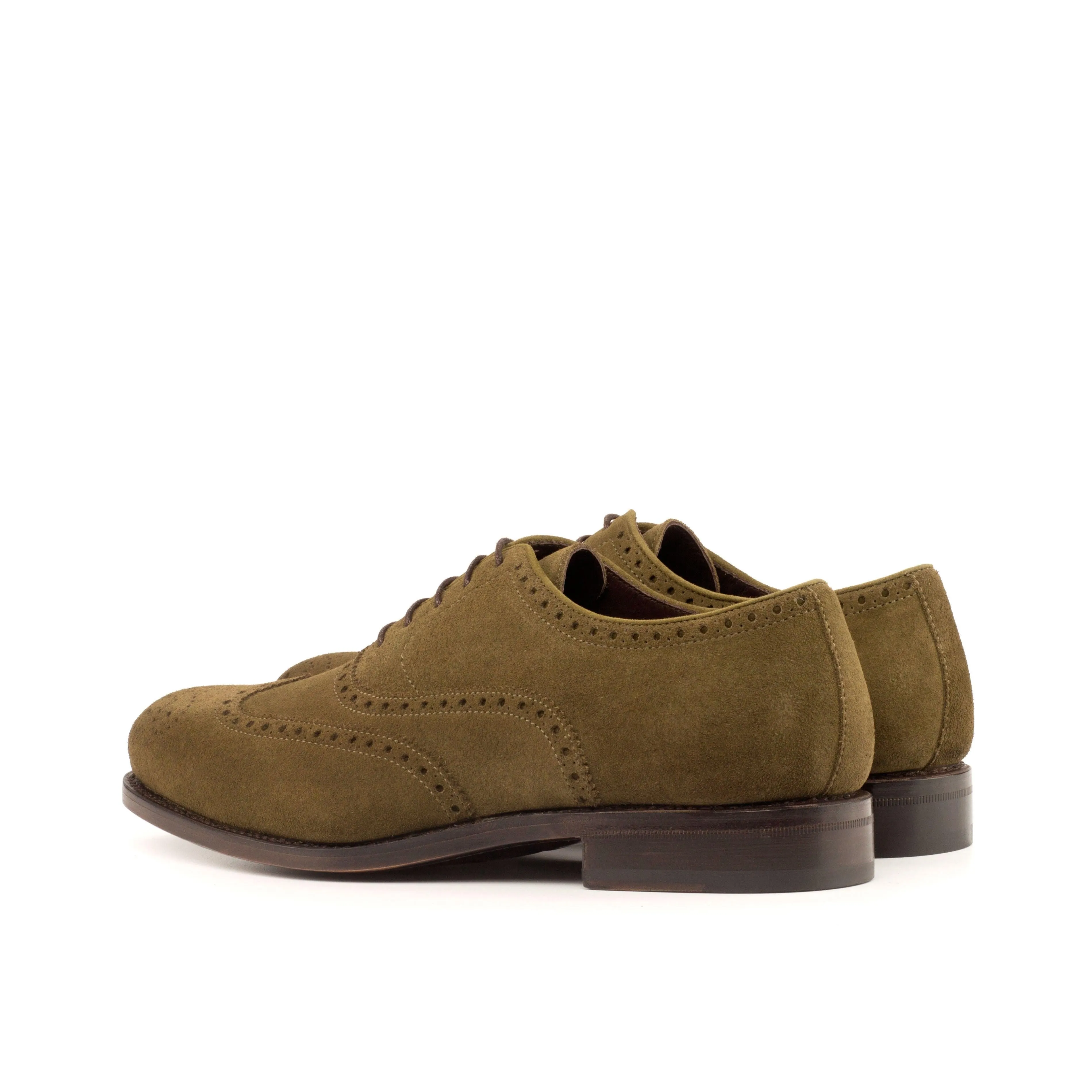 Khaki Suede Brogue Shoes Office Comfort