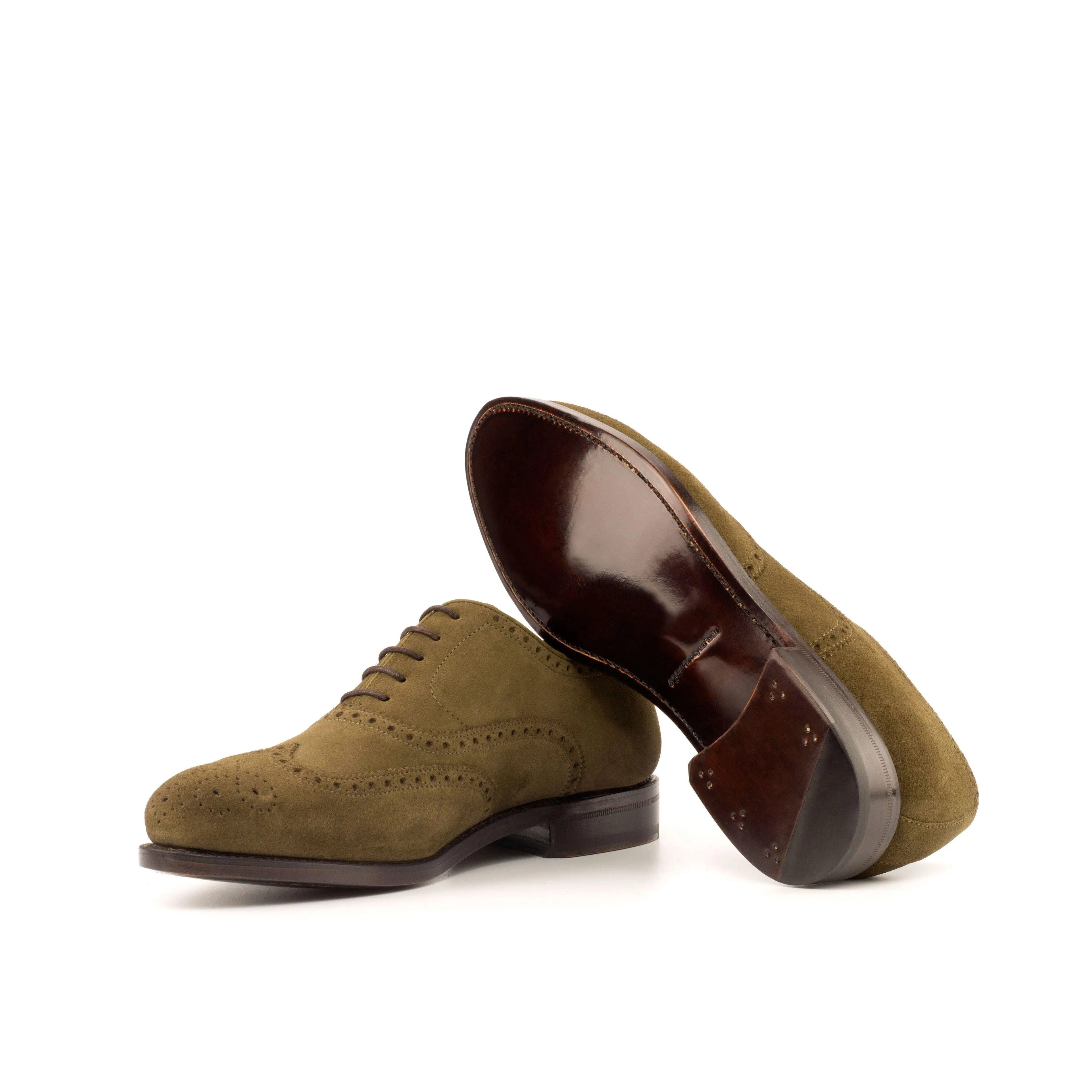 All Season Khaki Suede Brogue Shoes