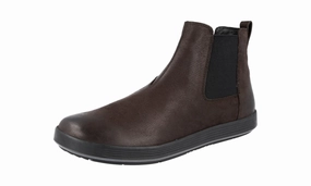 Prada Men's Brown Leather Half-Boot 4T3153 Essential Wear Cozy Comfort