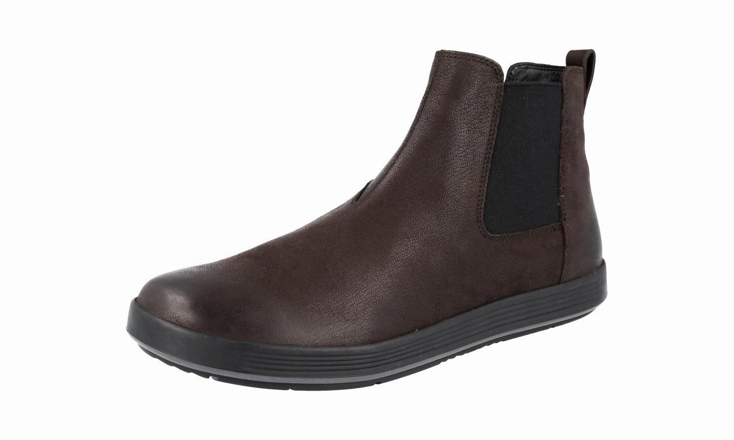 Prada Men's Brown Leather Half-Boot 4T3153 Essential Wear Cozy Comfort