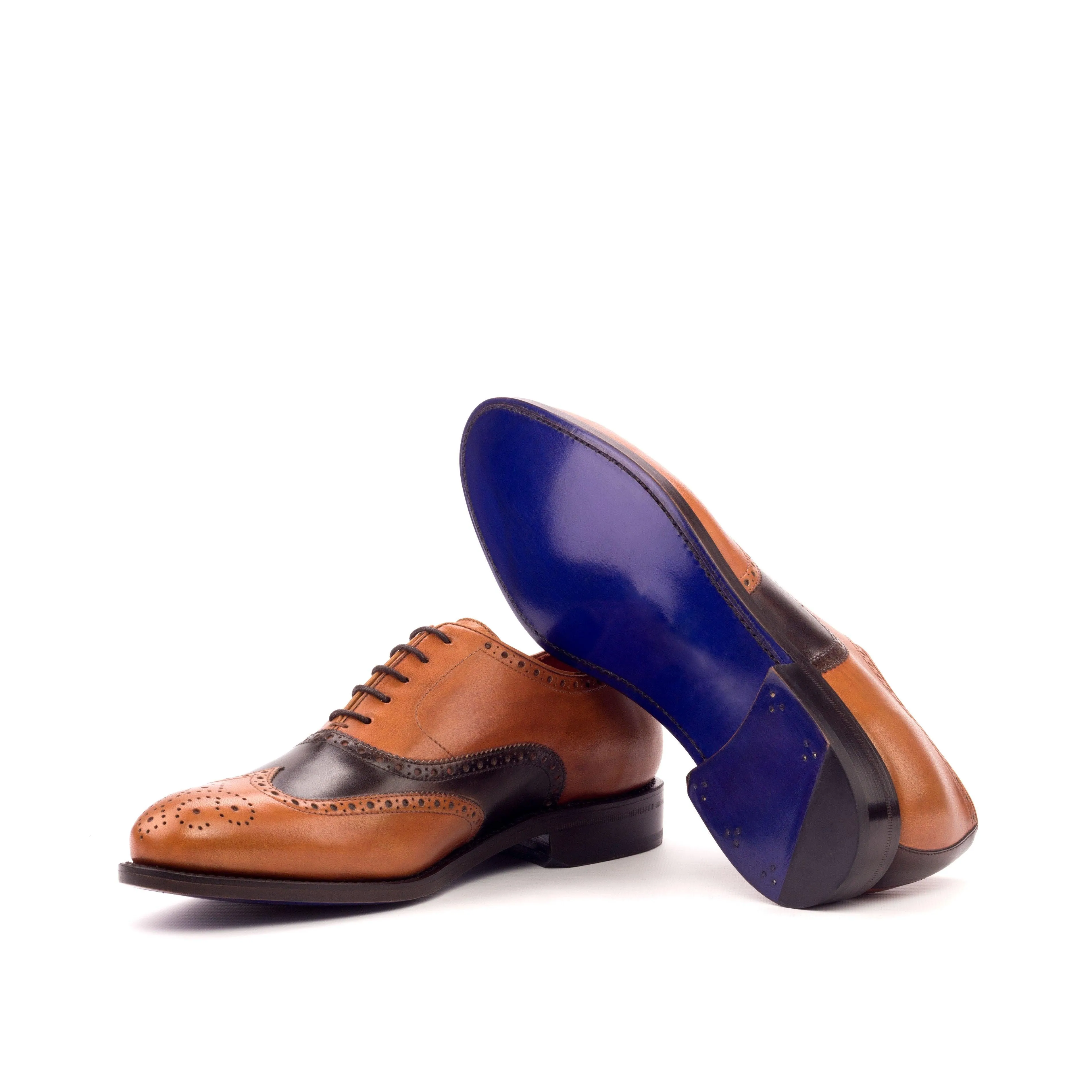 Cognac & Dark Brown Painted Calf Brogue Stride Smooth Seasonal Wardrobe