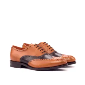 Cognac & Dark Brown Painted Calf Brogue Fast fashion