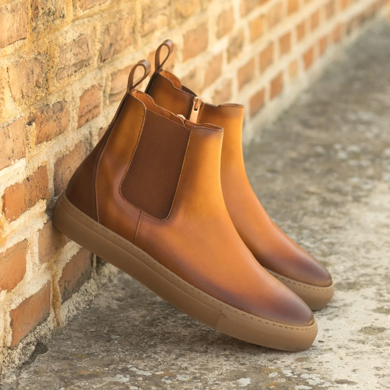 Everyday Boot Cognac & Medium Brown Calf Chelsea Sneaker Boots