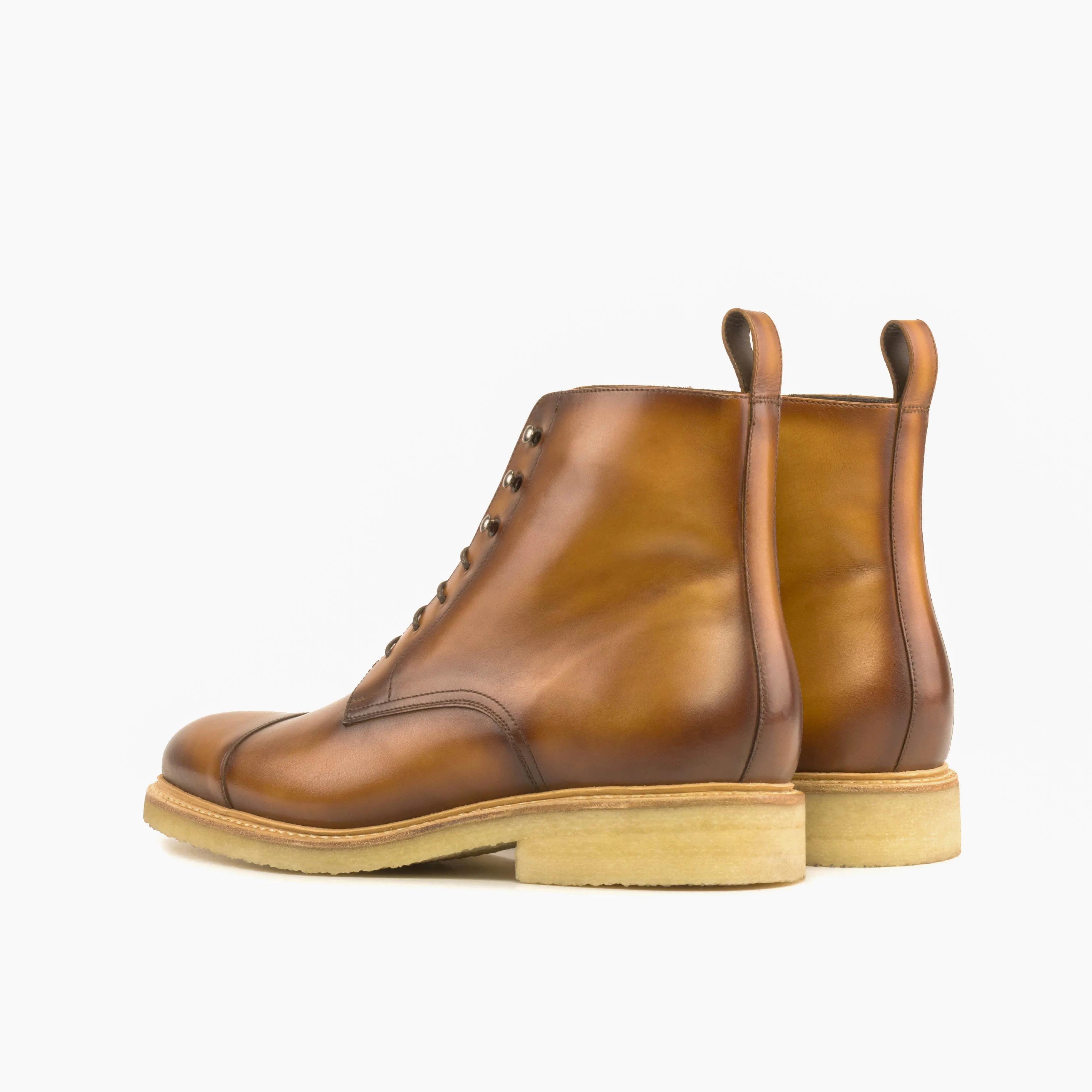 Style Renewal Cognac Painted Calf Leather Jumper Boot