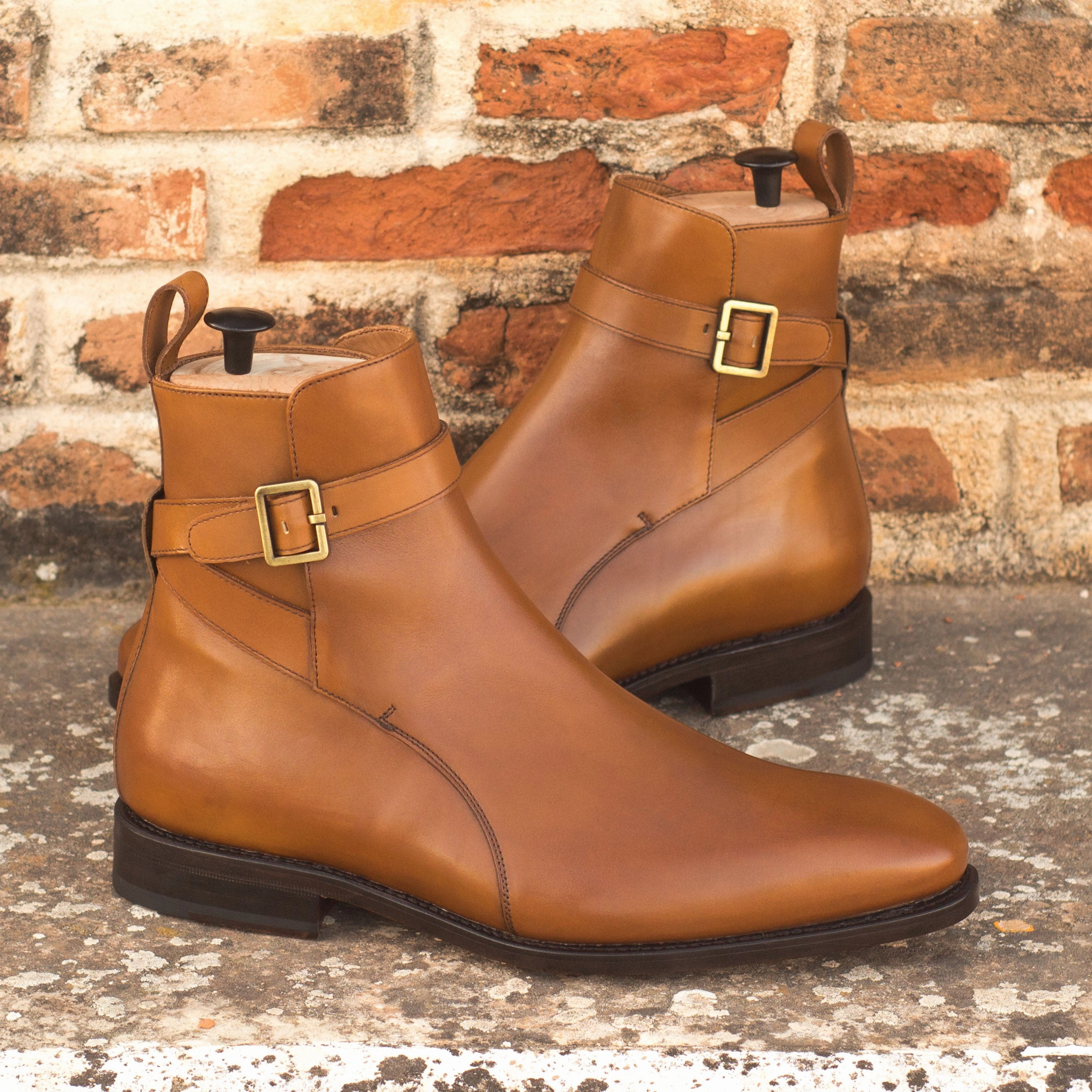 Subtle Lines Cognac Calf Leather Jodhpur Boots