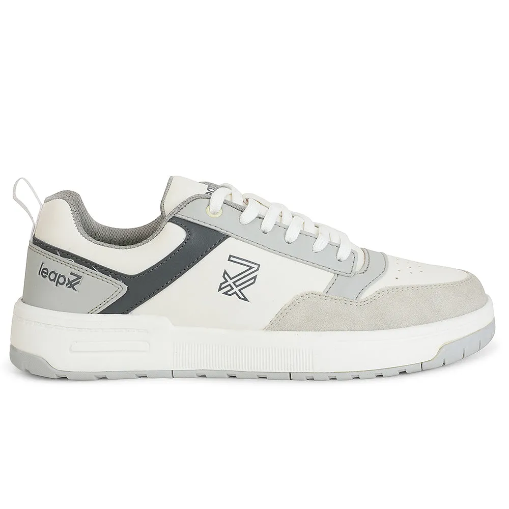 Leap7x White Casual Lacing Sneakers For Men AMAZER-10E By Liberty luxury - feel Daily Wear Shoes