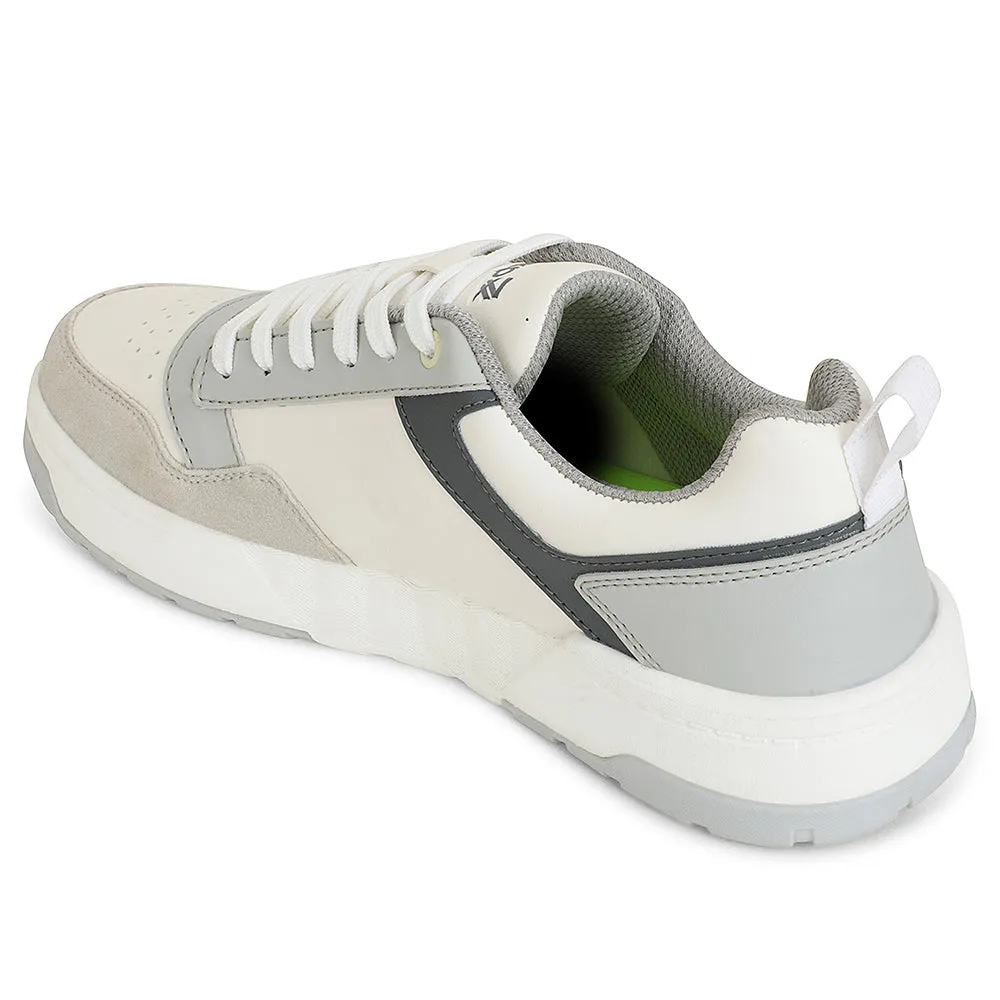 Recycled Polyester Blend Leap7x White Casual Lacing Sneakers For Men AMAZER-10E By Liberty