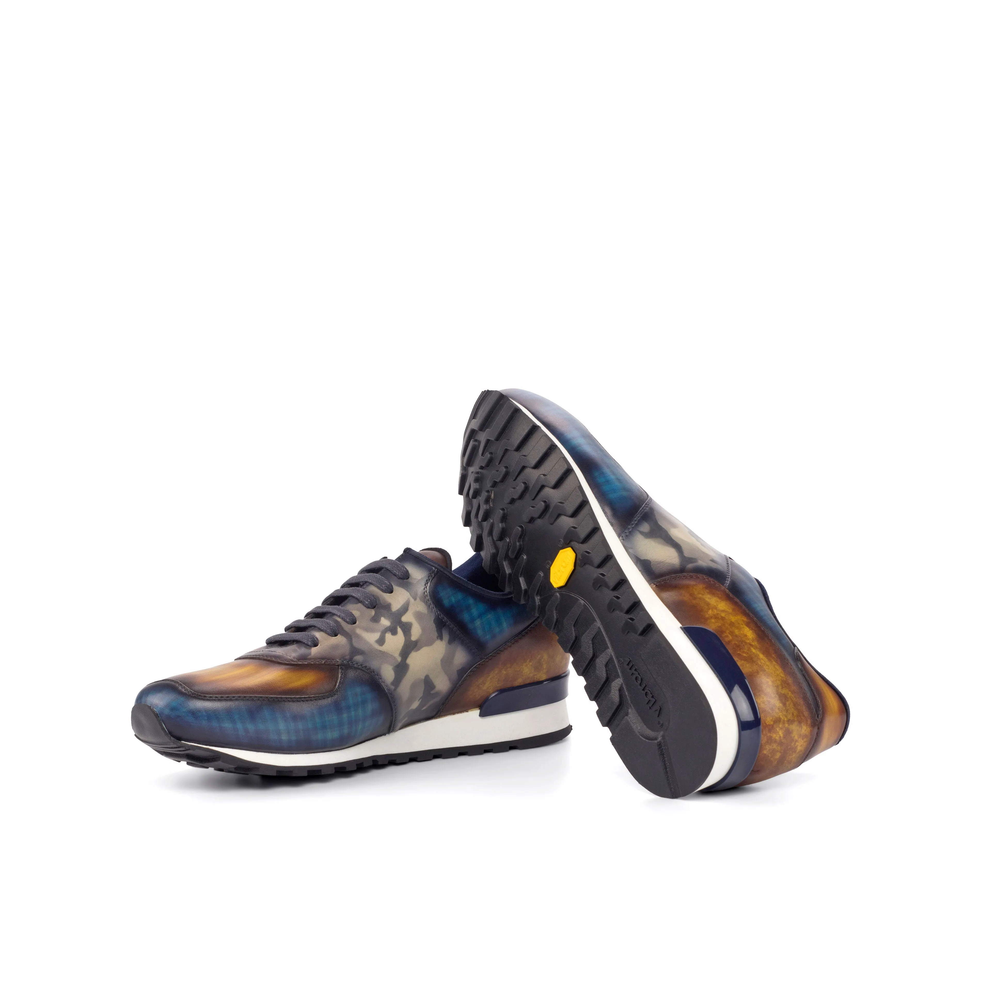 Multi   Directional Tread Multi-Colored Patina Jogger Sneakers