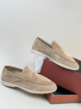 Sale Day Men's Soft Genuine Calfskin Leather Slip On Shoes With Crocodile Skin Leather Trimming