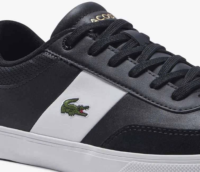 Men's Lacoste Court Master Pro 222 1 (Black/Off White) asphalt running footwear anti - slip outsole