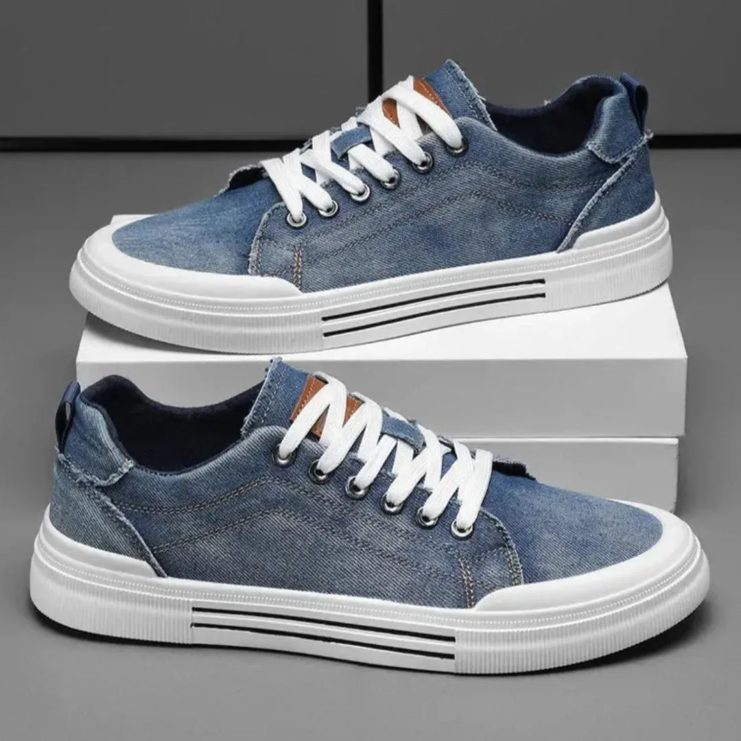 Walking   Friendly Relaxed Step Luke Denim Lace-Up Low Top Sneakers