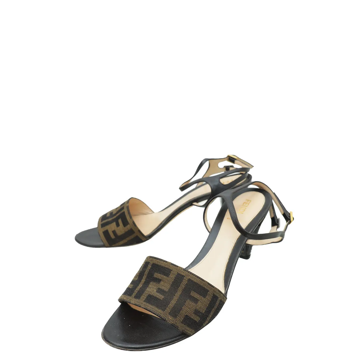 Best Seller Fendi Bicolor Zucca Ankle Strap Sandal 40