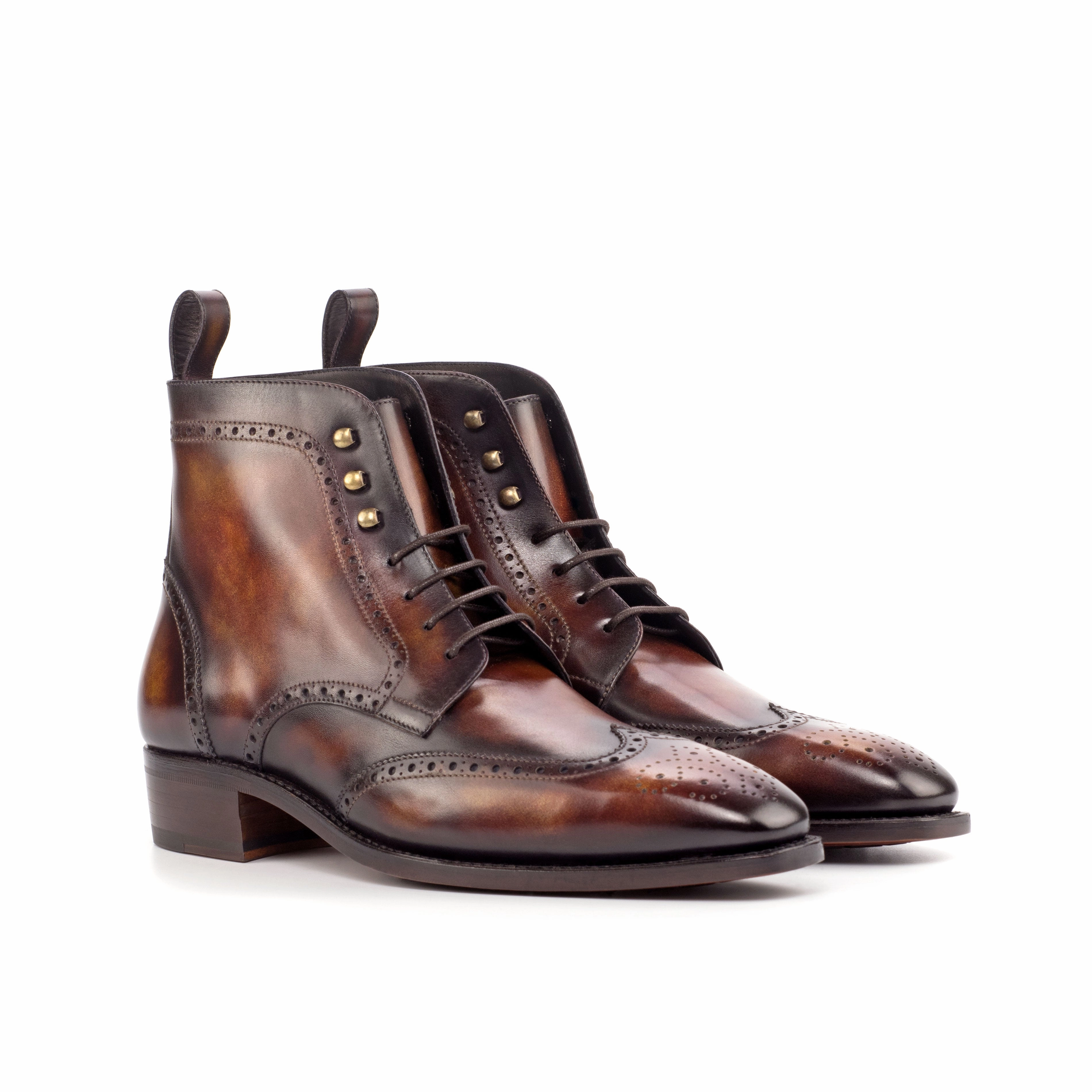 Slip Resistant Daily Walks Cuban Heel Fire Museum Patina Brogue Boots