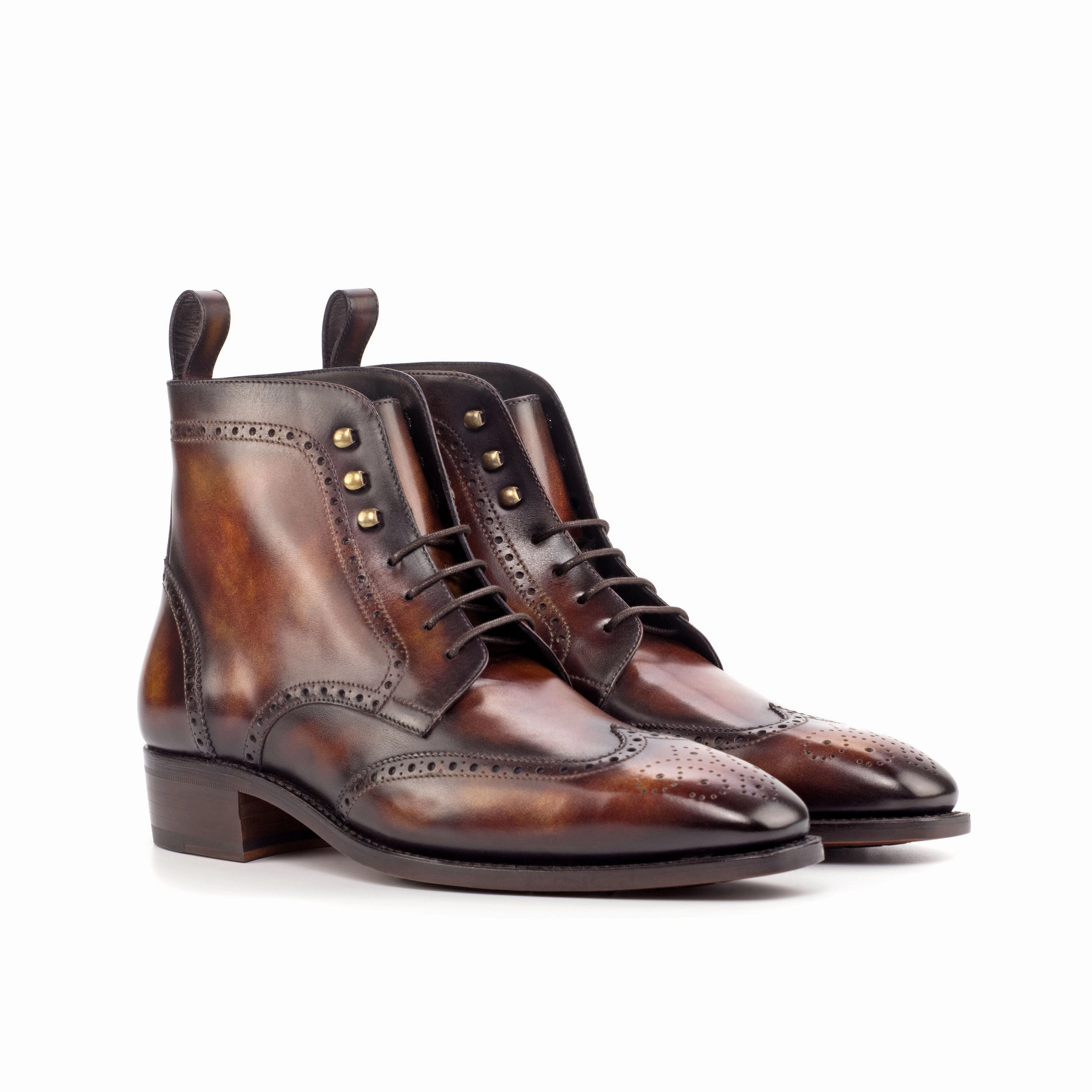 Easy Match Durable Shell Backcountry Camper Cuban Heel Fire Museum Patina Brogue Boots