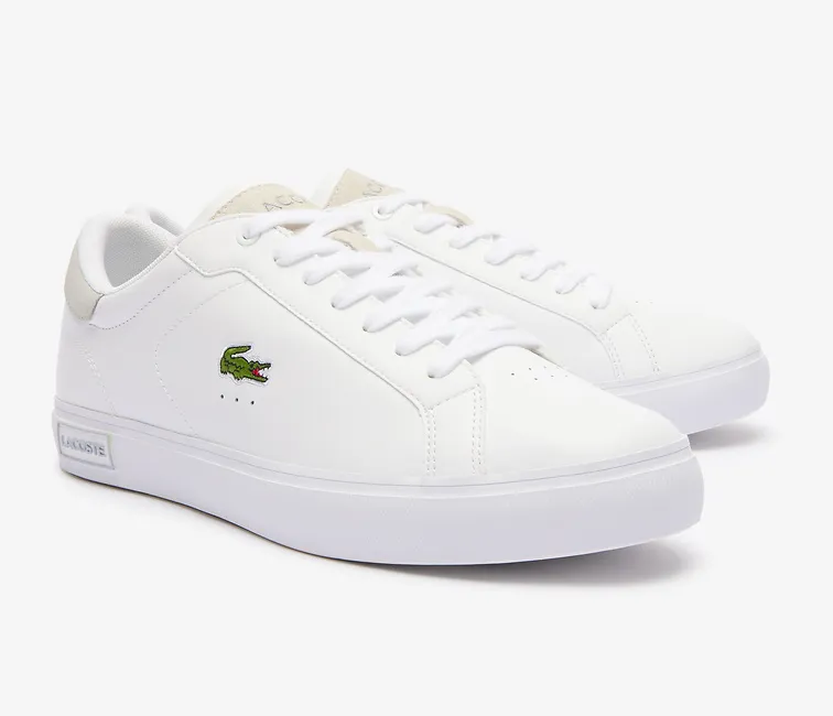 logo - embossed shoes Comfort Shock Men??s Lacoste Powercourt 124 2 SMA (White/Light Grey)