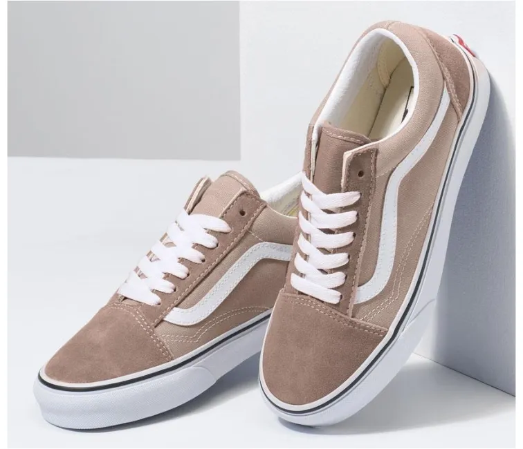 warm weather heel - cup running shoes Vans Old Skool Unisex Nude (Etheria/White)
