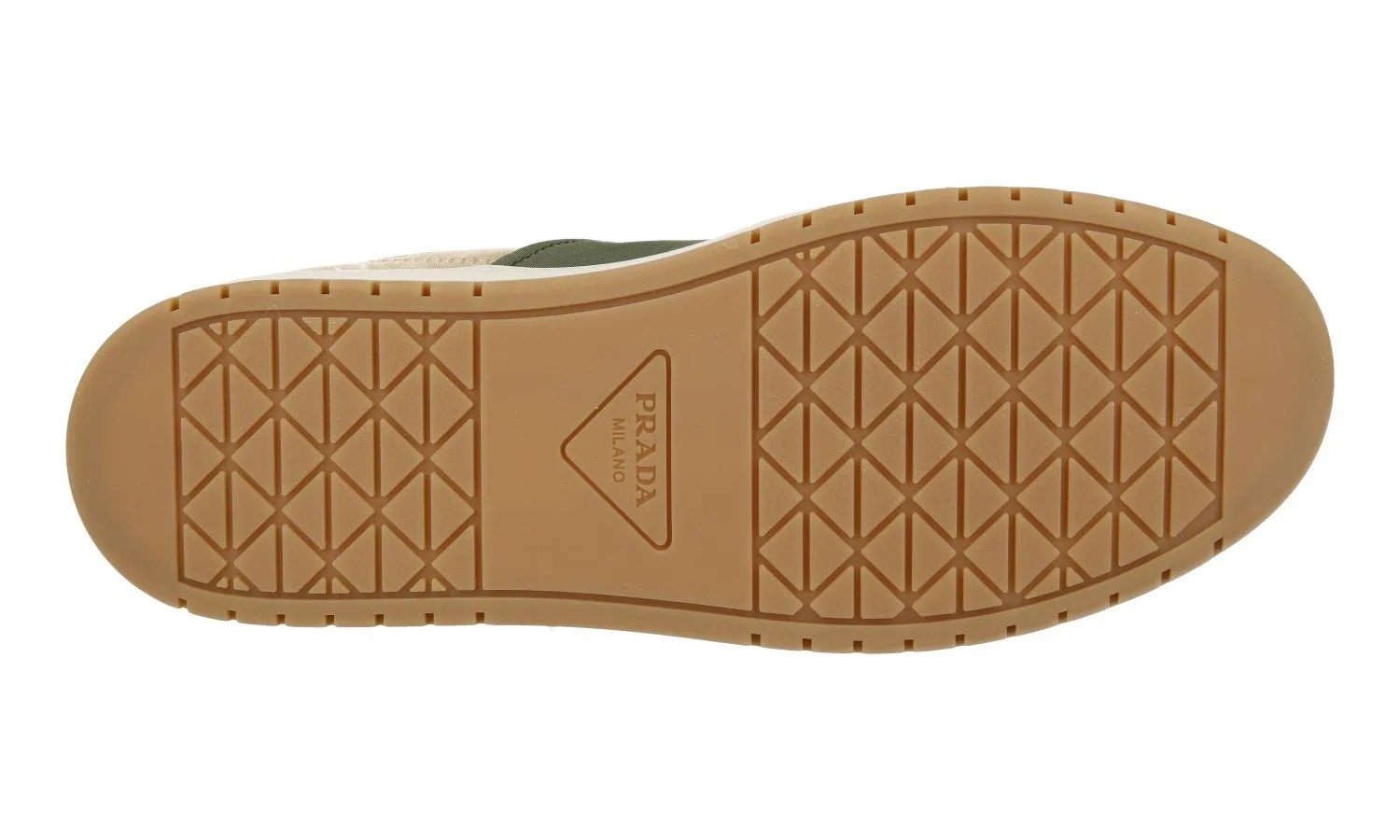 Balanced Zone Neutral Footbed Prada Women's Beige Leather Downtown Sneaker 1E792M