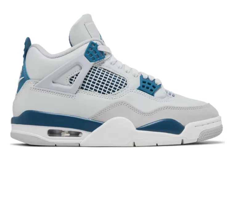 Cushioned Toe asphalt running footwear Men??s Nike Air Jordan 4 Retro (Military Blue)
