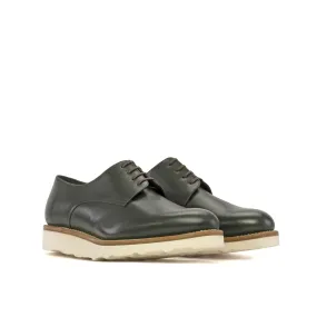 Forest Green Derby Chunky Shoes Refined Style