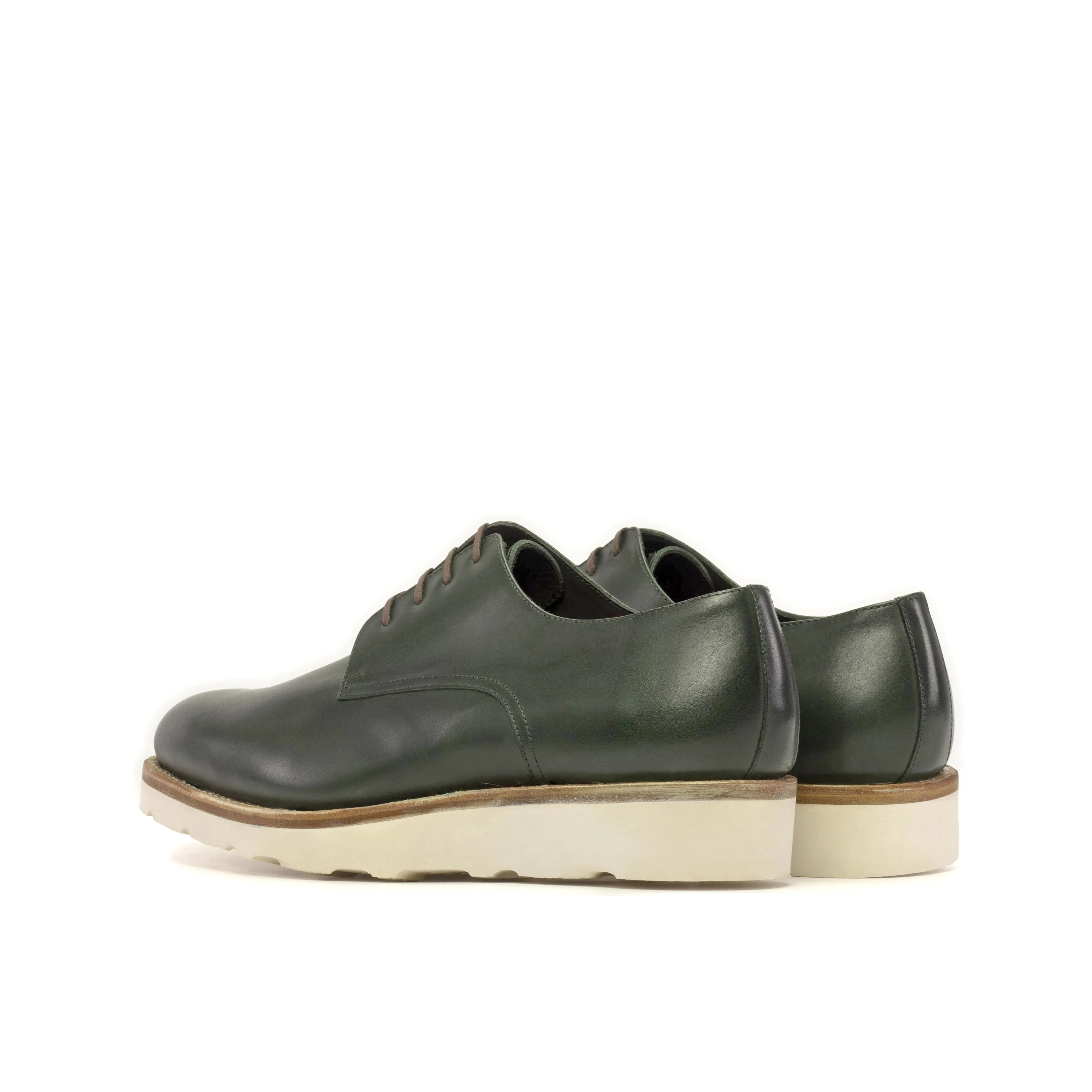 Versatile Style Padded collar Forest Green Derby Chunky Shoes