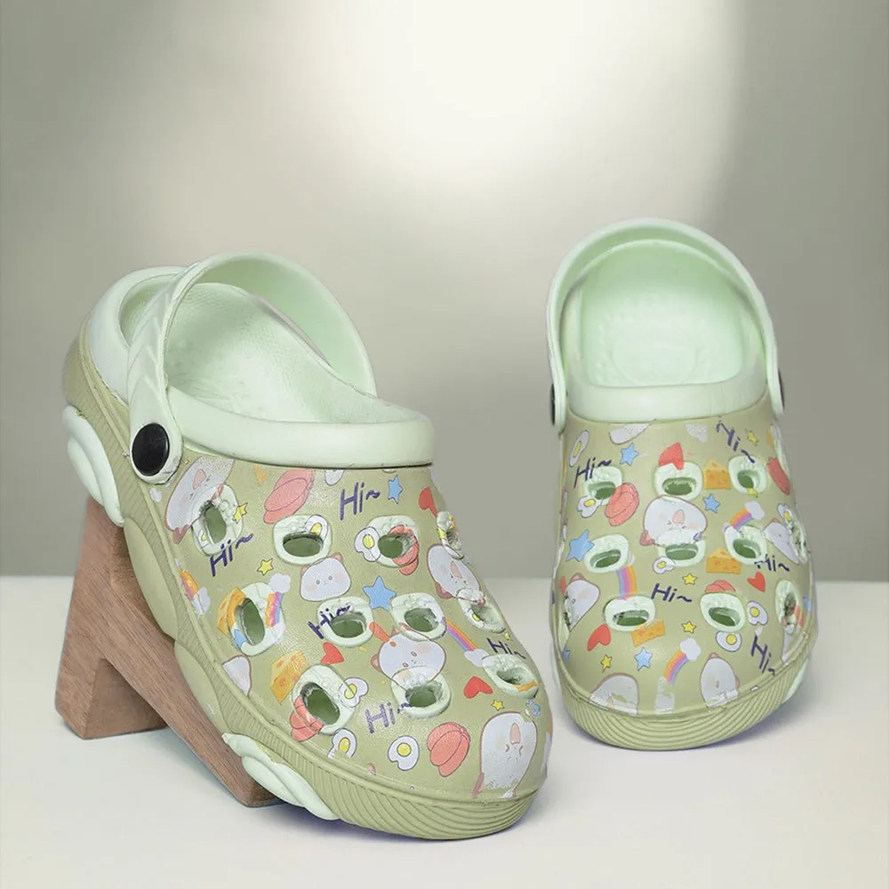 Lucy&Luke Sea Green Casual Sling Back Clogs For Kids LPMXT-820 By Liberty Classic Comfort Custom Fit