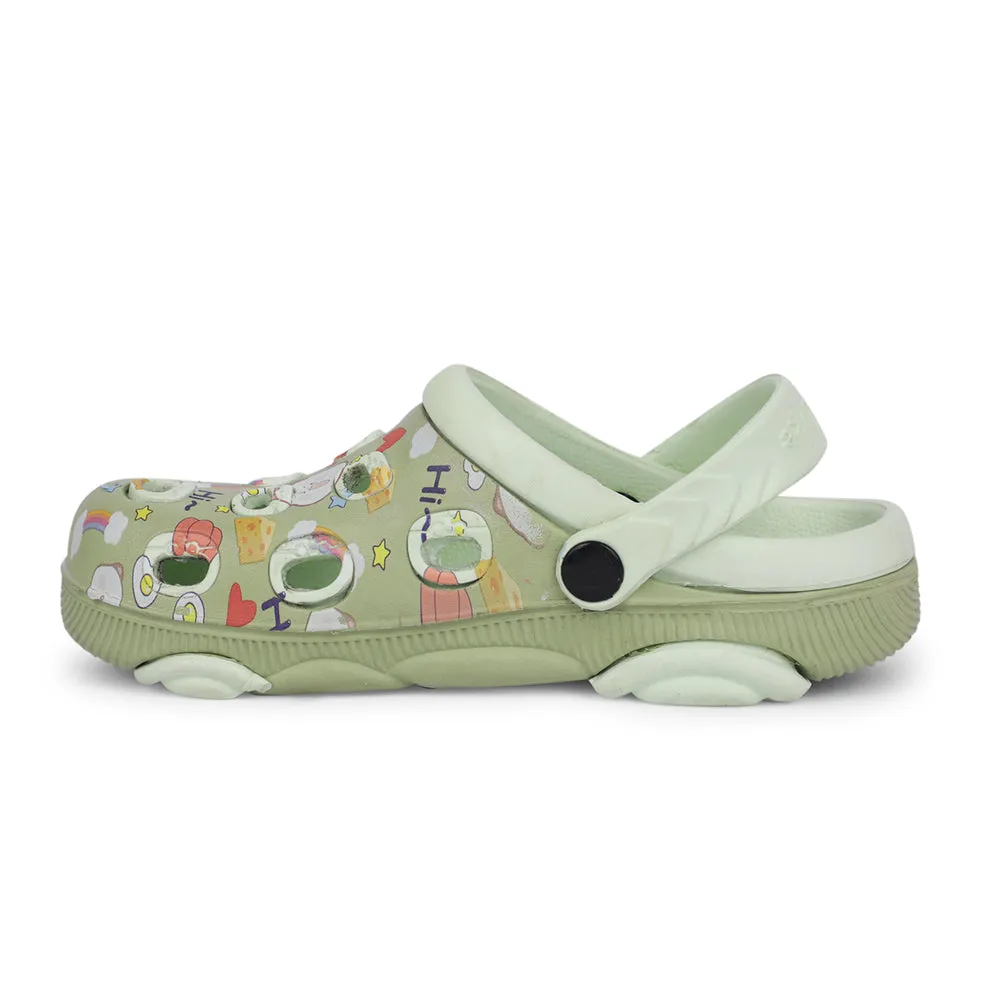 Effortless Sandal Fit Lucy&Luke Sea Green Casual Sling Back Clogs For Kids LPMXT-820 By Liberty