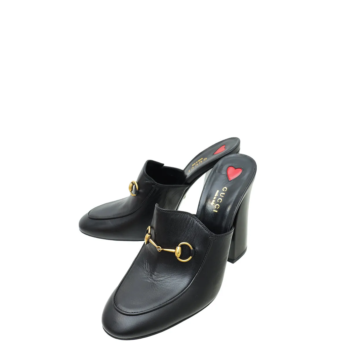 Anti   Odor Street Casual Gucci Black Malaga Kid Horsebit Princetown High Heel Mules 39