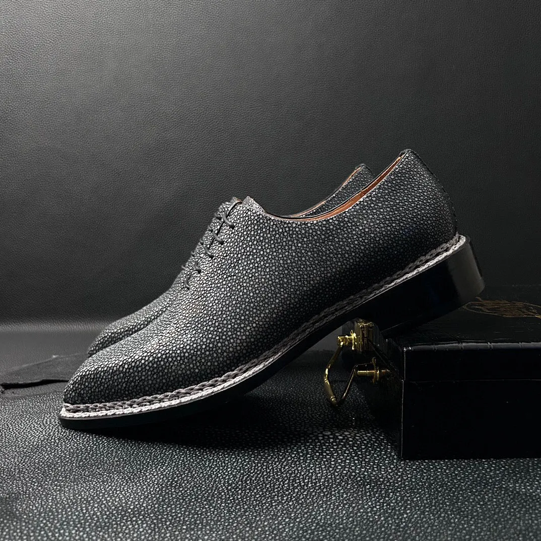 Deck Glow All-purpose sole Genuine Pearl Stingray Leather Norwegian  Sewn Goodyear Fiddleback Sole  Lace Up Dress Shoes