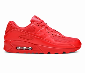 Men's Nike Air Max 90 (Triple Red) running in winter Improved features