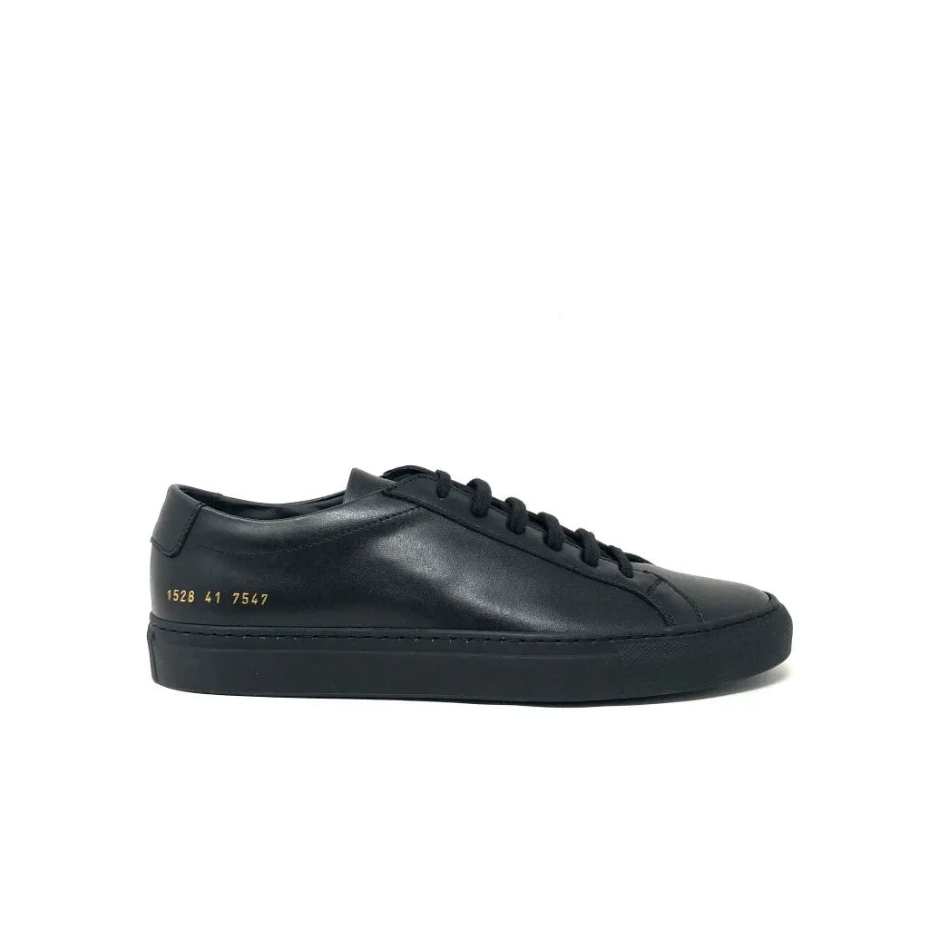 Common Project Black Leather Achille Sneakers Relay - race