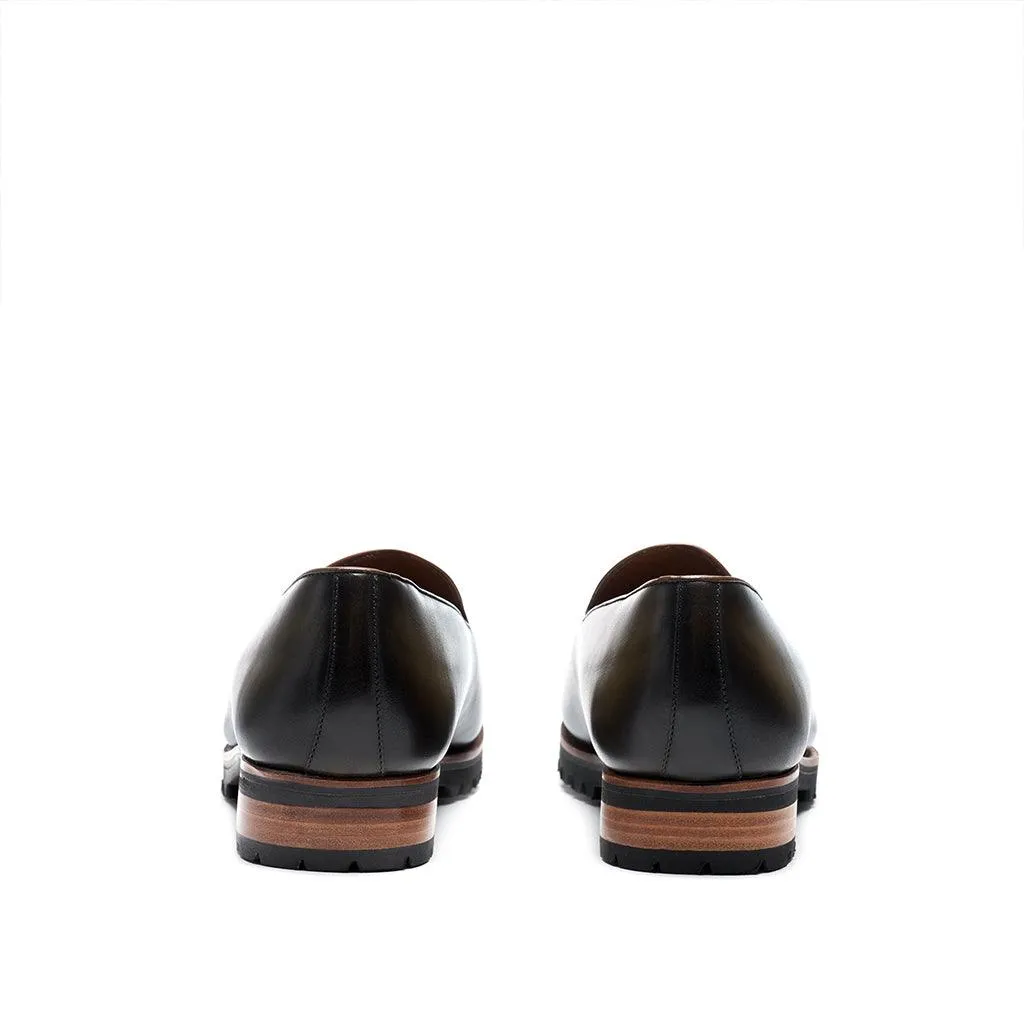 Guard Step Olive Calf Plain Loafer