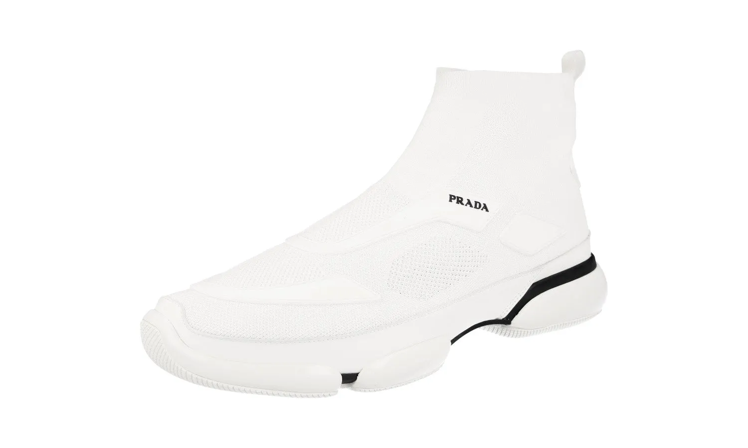 Multi Layer Insole Prada Men's White High-Top Sneaker 2TG133