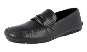 Trend Path Cool Dash Prada Men's Black Leather Shearling Slip-on Loafers 2DD011