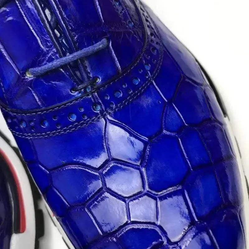 Fast Wear Flower Glow Crocodile Shoes Blue Casual Crocodile Shoes,  Slip On Crocodile Sneakers