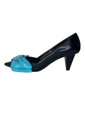Prada Bow & Patent Leather Heels |US7.5|IT37.5| Dual Tone Flexibility Feature