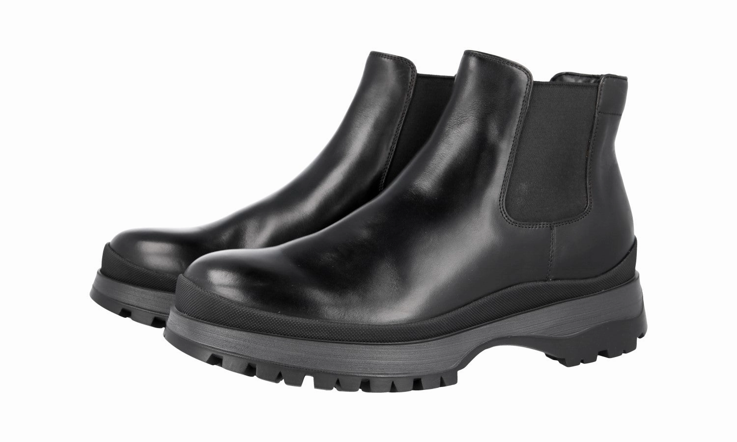 Fall Boots Prada Men's Black Leather Brixxen Half-Boot 4T3034