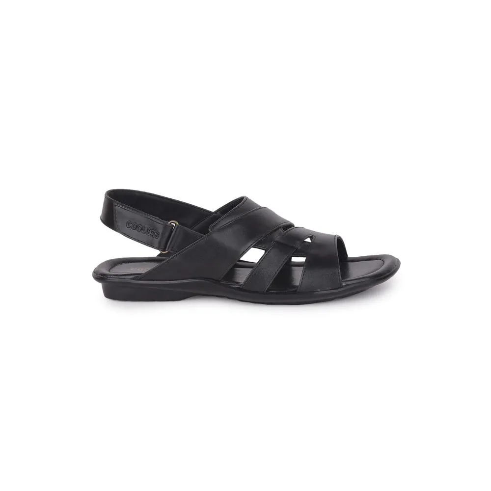 Fashionable Open-toe Sandals Coolers By Liberty COOL99-90 Mens Black Formal Sandal
