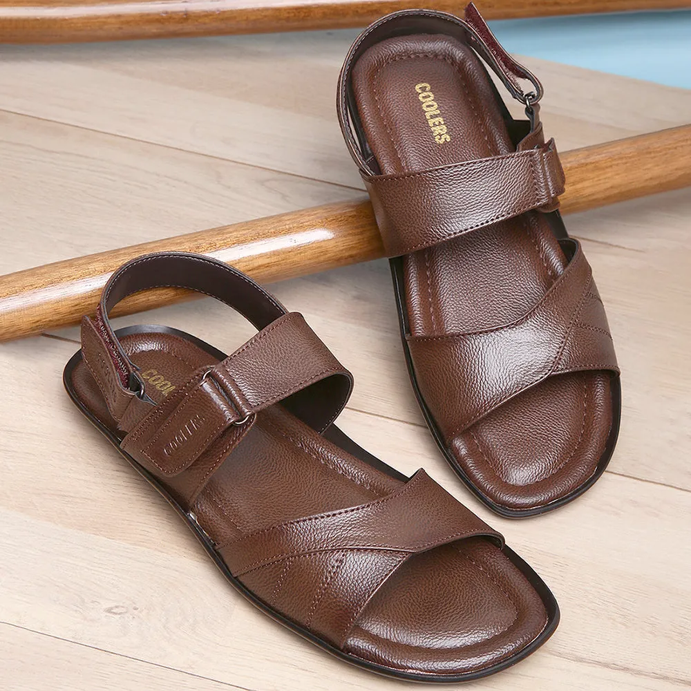 Coolers Formal Brown Sandals For Men LAF-202N By Liberty Relaxed Look Urban Edge