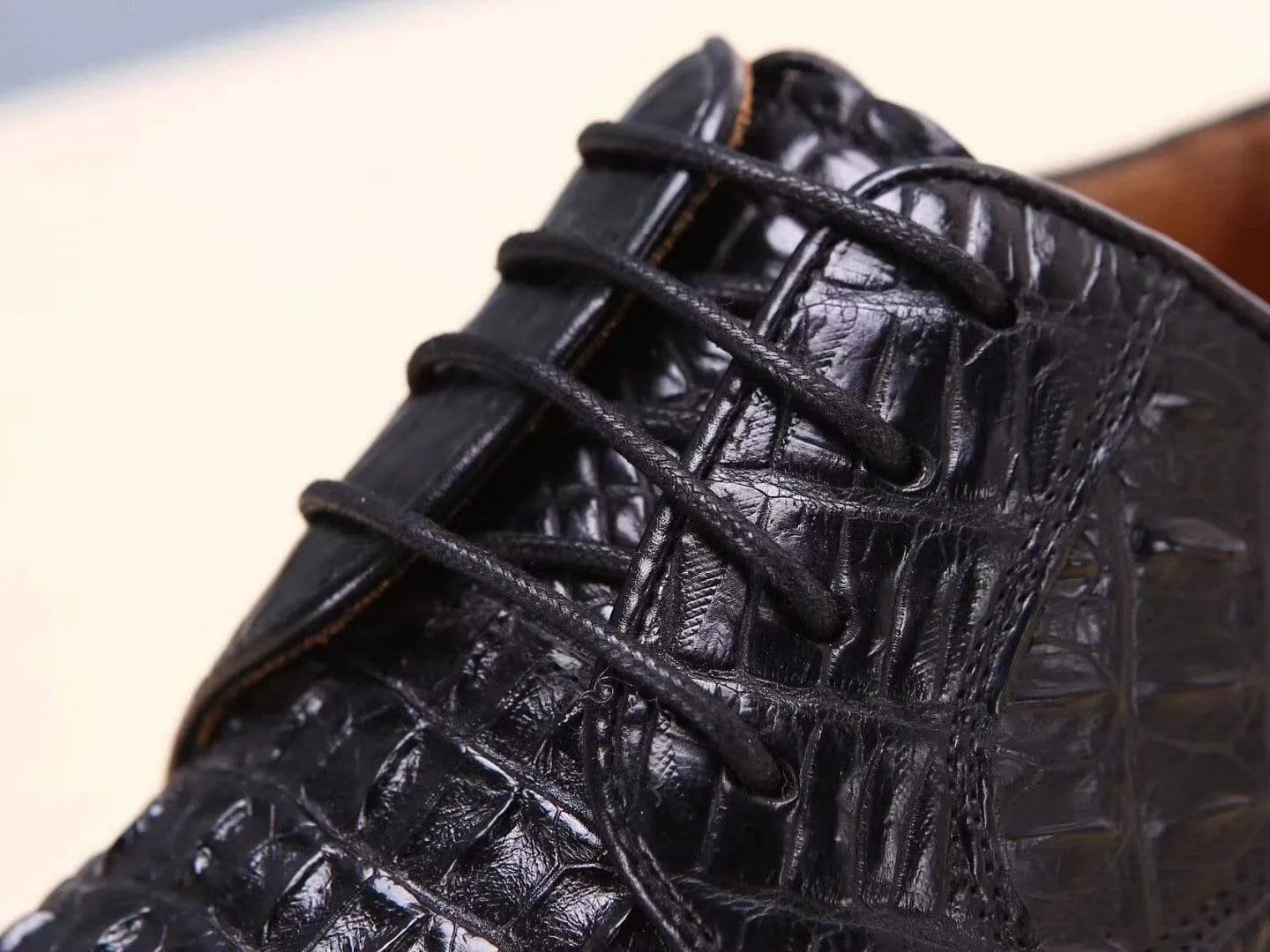 Crocodile Shoes Black Mens Shoes  Crocodile Leather Cap Toe Lace Ups - Men's Dress Shoe,Goodyear Sole Comfortable Footwear fire night