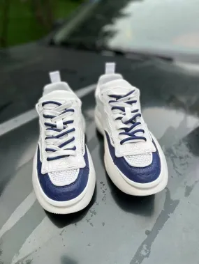 Packable Shoe Design Crocodile Shoes Couples Shoe White  Crocodile Leather Sneaker Shoes Blue