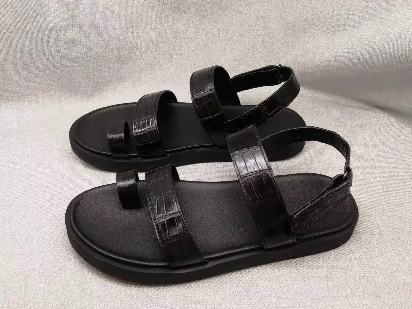 Versatile Wear Crocodile Shoes Crocodile Belly Leather Sandals